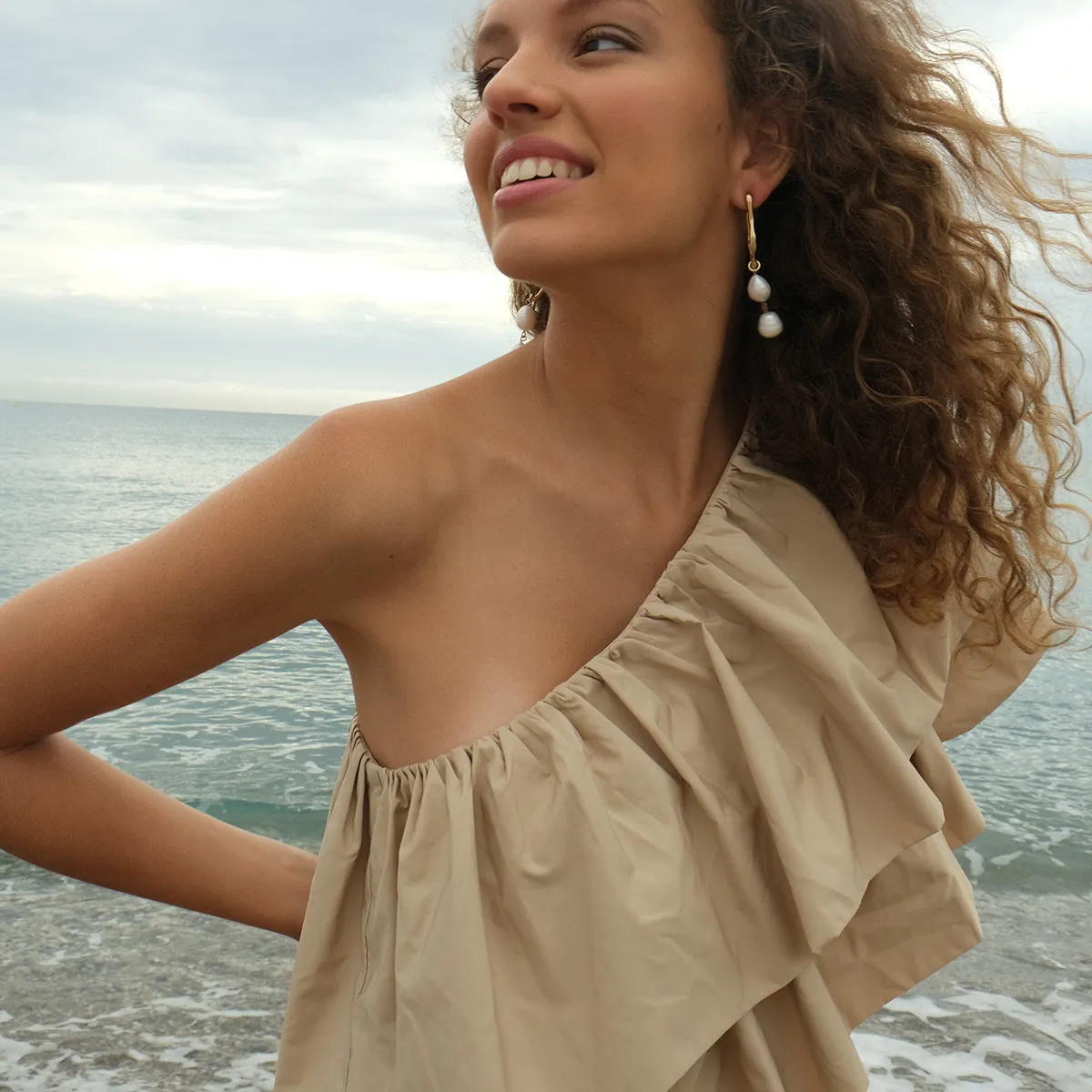1018-1361 Drop Earring Pearl