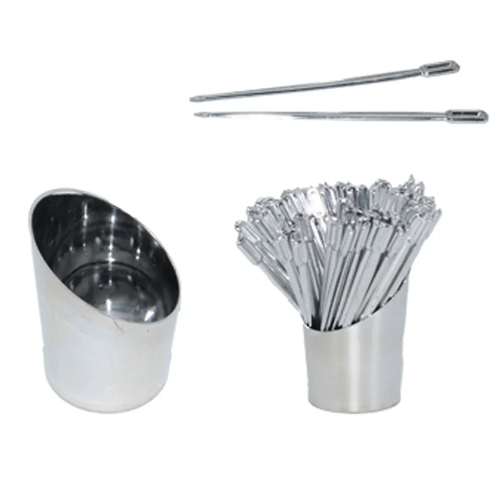 200 Silver Cocktail Picks Fruit Cheese Appetizer Skewer Picker Food Sample 3.3"