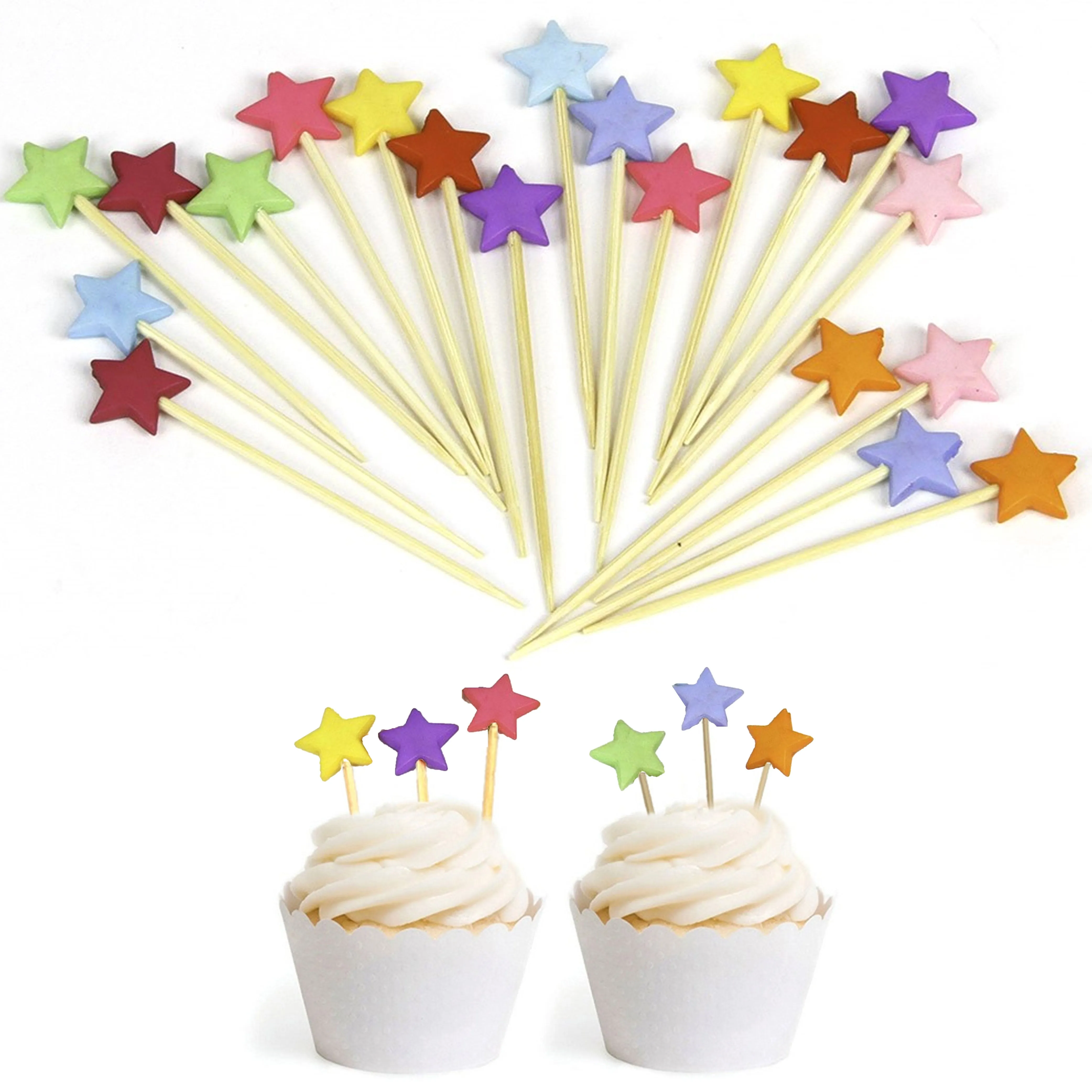 200 X Star Food Picks Toothpicks Cupcake Decoration Cocktail Party New Year Eve