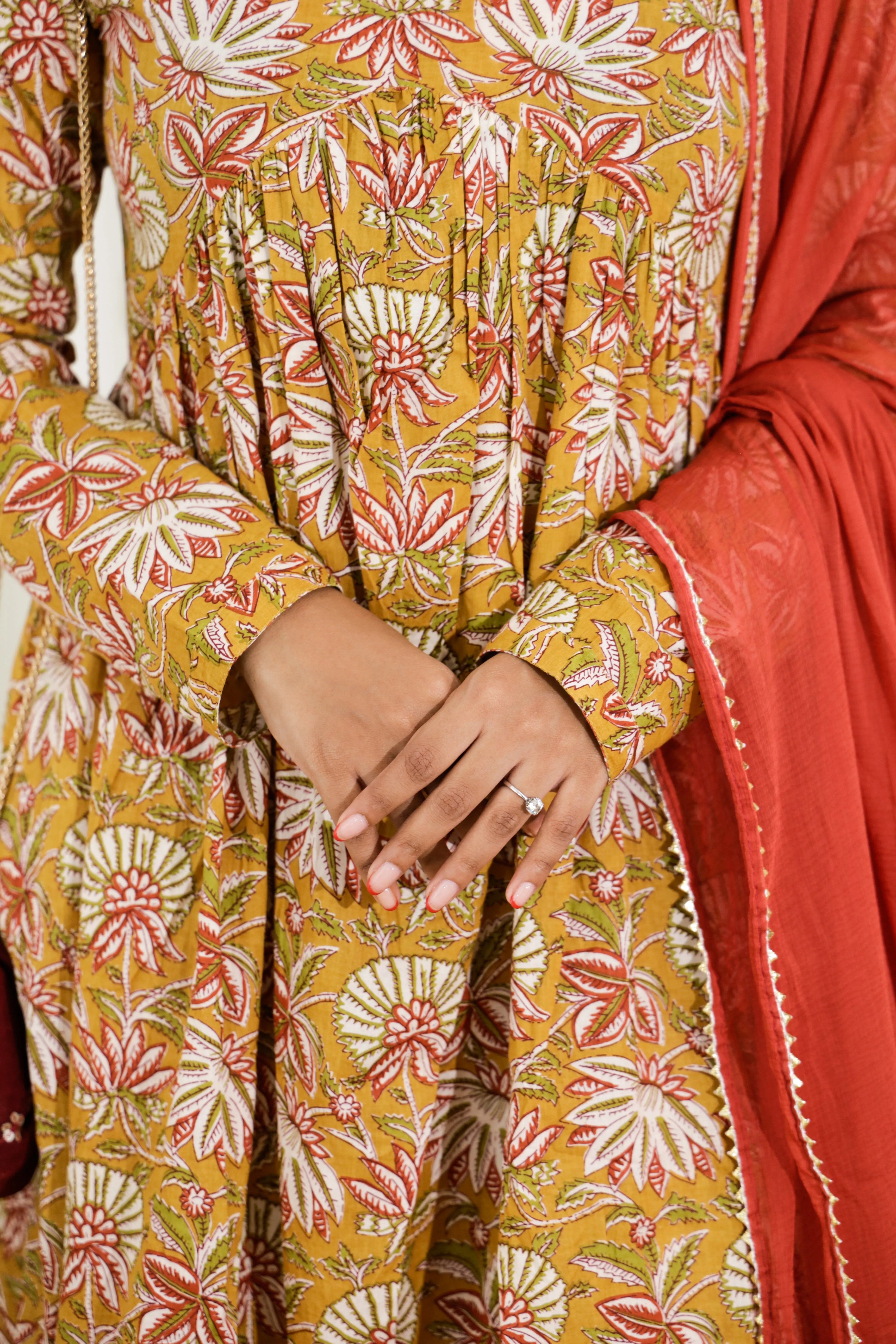 Abhishri - anarkali suit set with gota work and chiffon dupatta