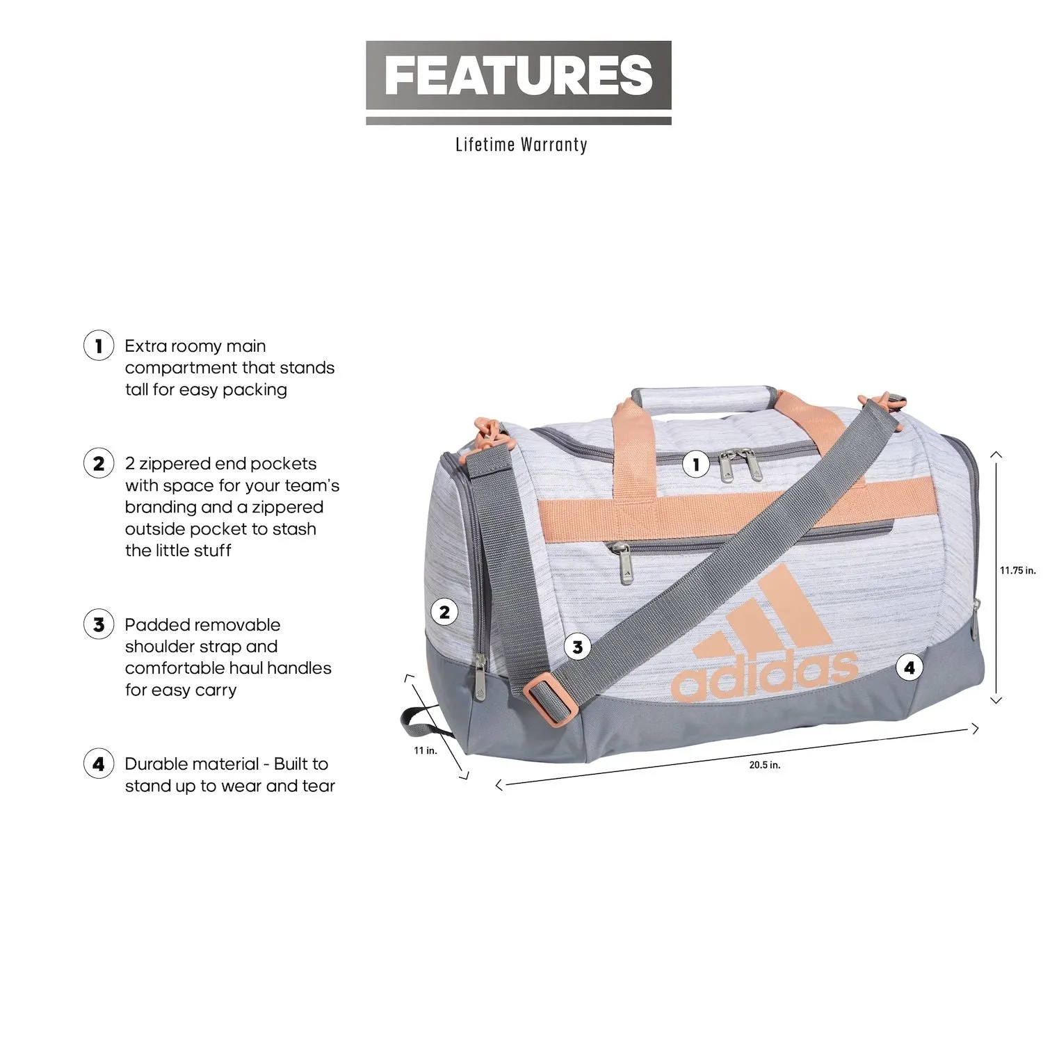 adidas Defender IV Small Sports Bag adidas, black/white