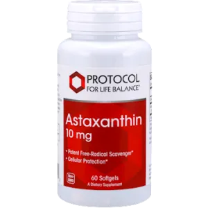 Astaxanthin 10mg 60 gels by Protocol For Life Balance