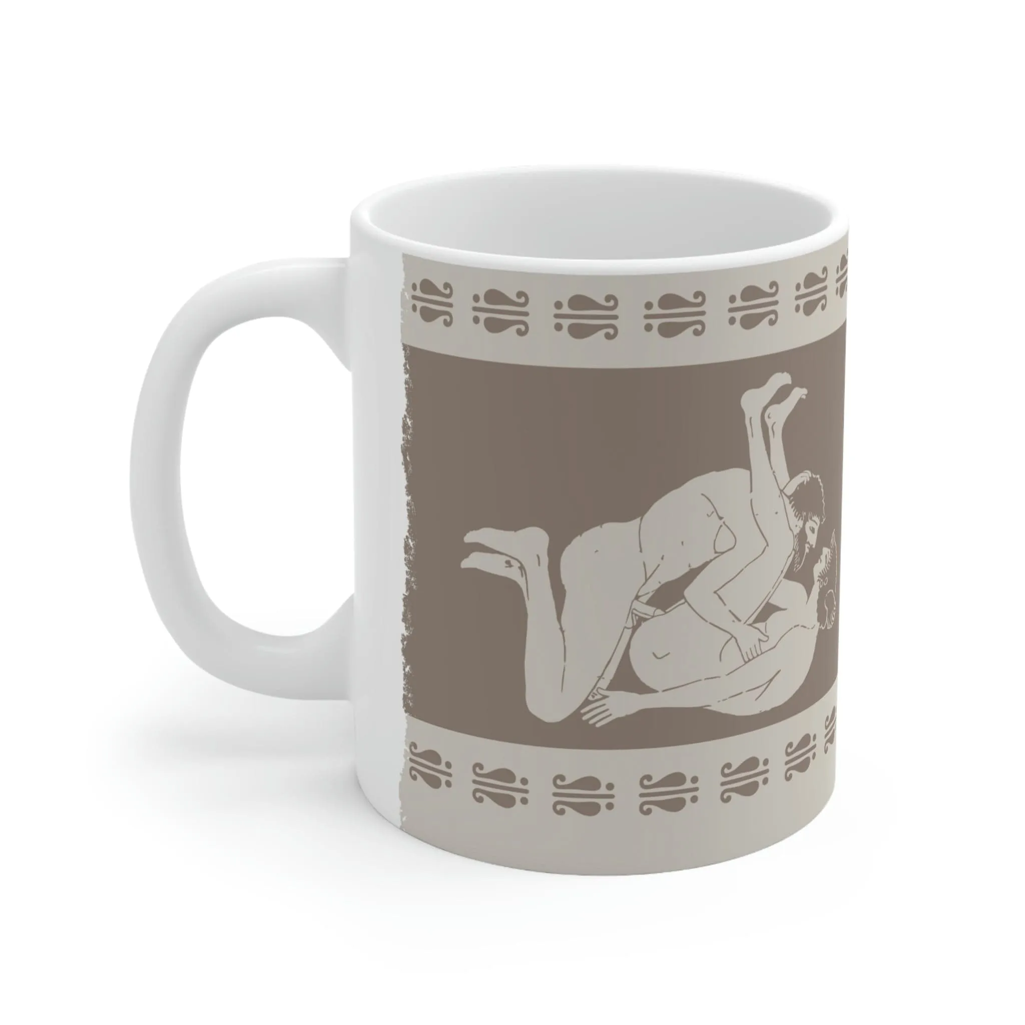 Birdcage Inspired Greek Boy Dinnerware - Missionary Pattern Ceramic Mug 11oz