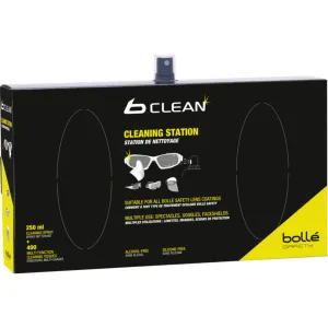 Bolle Safety B-clean New B410 Cardboard Wall Dispenser - With 400 Cleaning Tissues & 250Ml Lens Cleaner Spray(PACD250)