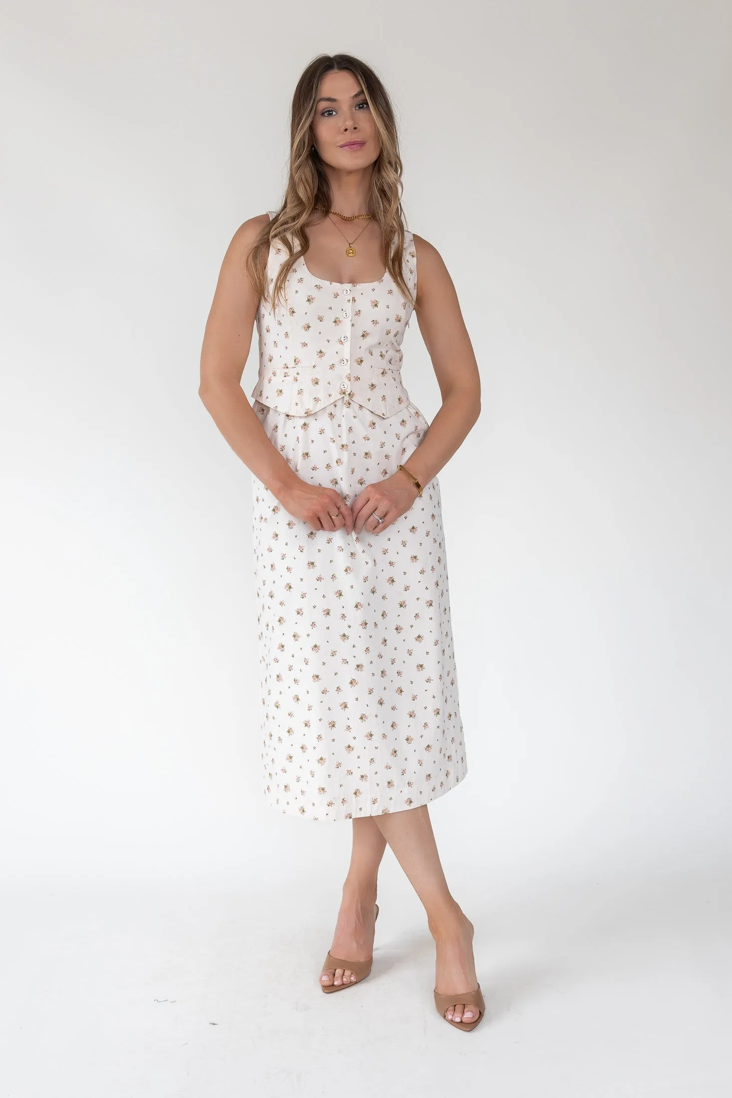 Daisyfield Pink Vest Midi Dress
