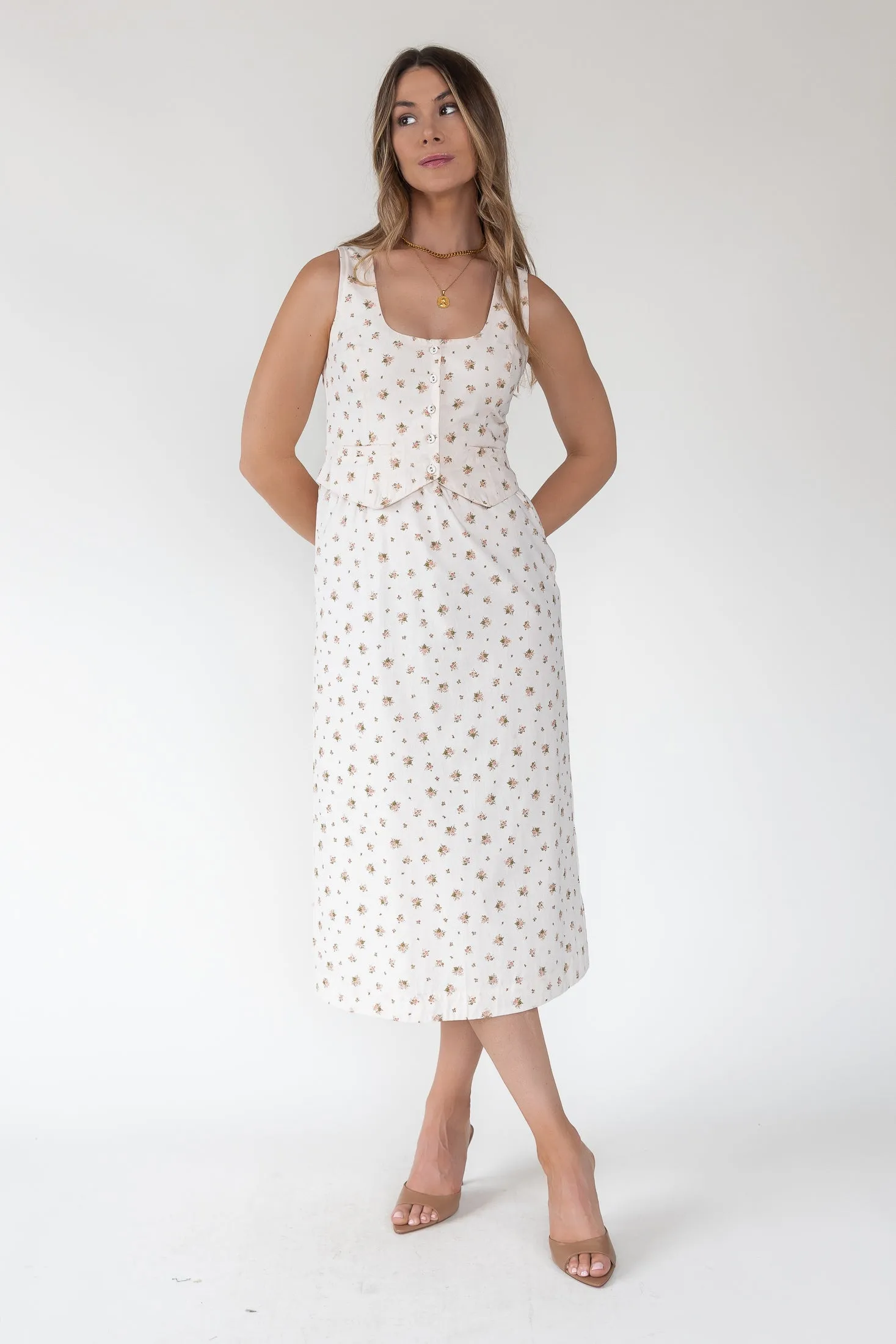 Daisyfield Pink Vest Midi Dress