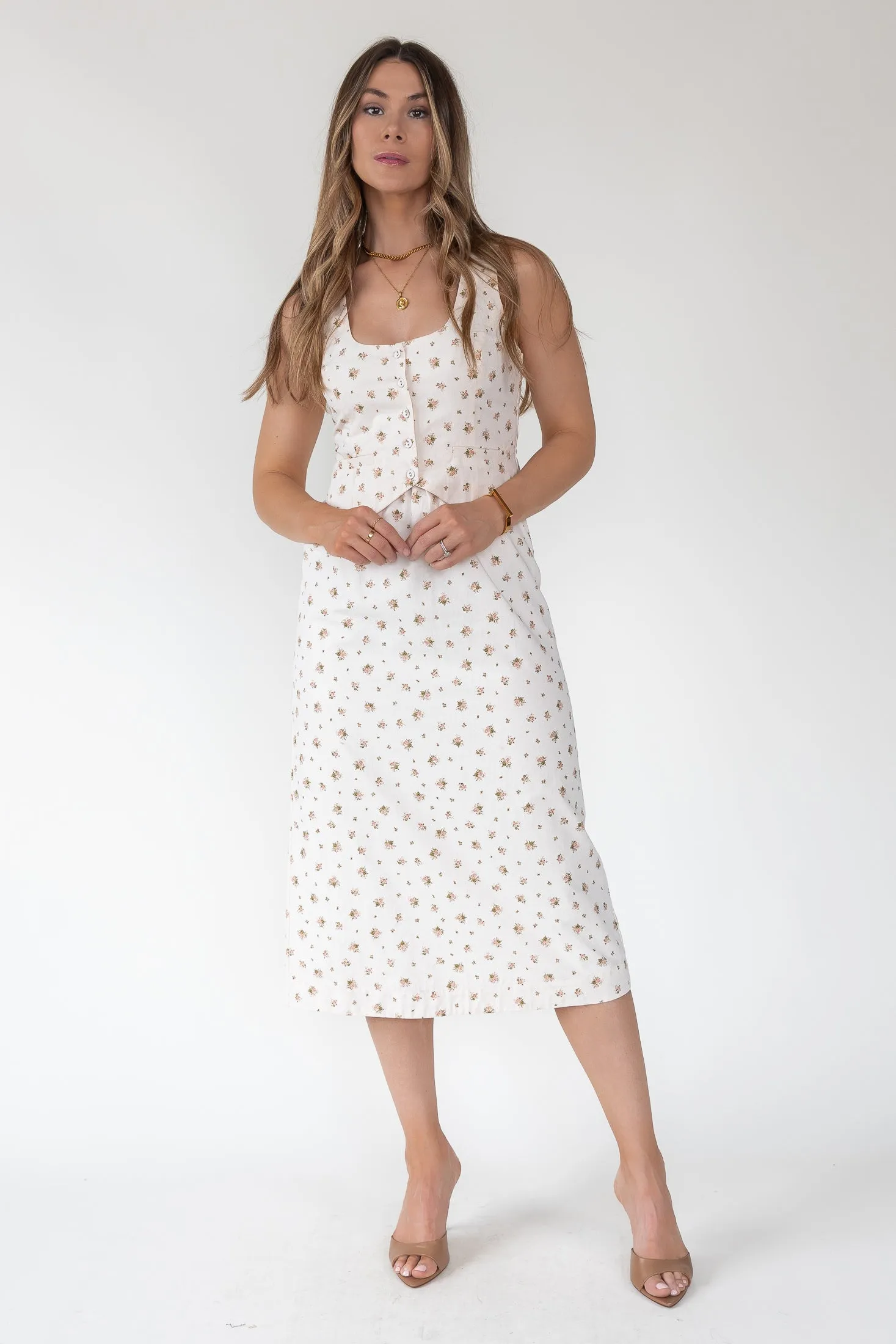Daisyfield Pink Vest Midi Dress