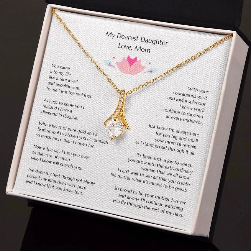 Gift for Bride, Necklace for Bride, Mom To Daughter Wedding, Alluring Beauty, Gift from Mom, Gift from Mother of the Bride, Bridal Gift