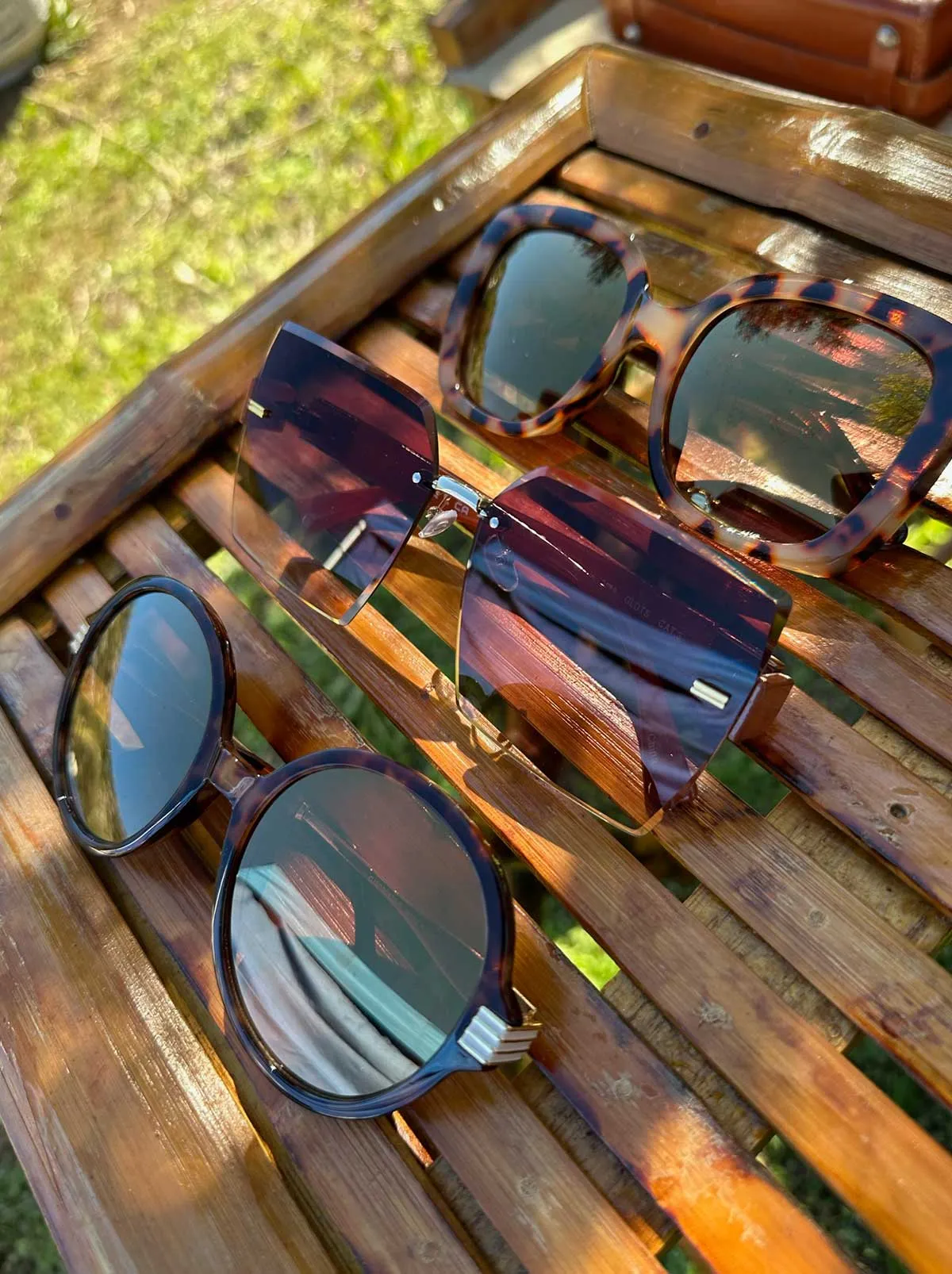 Glamorous Cat Eye Vented Temple Sunglasses in Tortoise