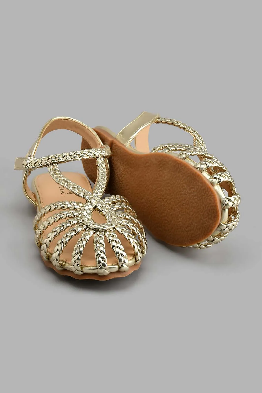 Gold Braided Fisherman Sandal