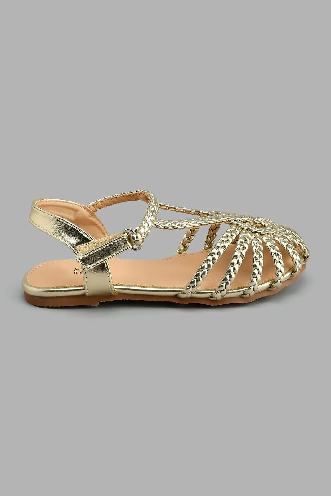 Gold Braided Fisherman Sandal