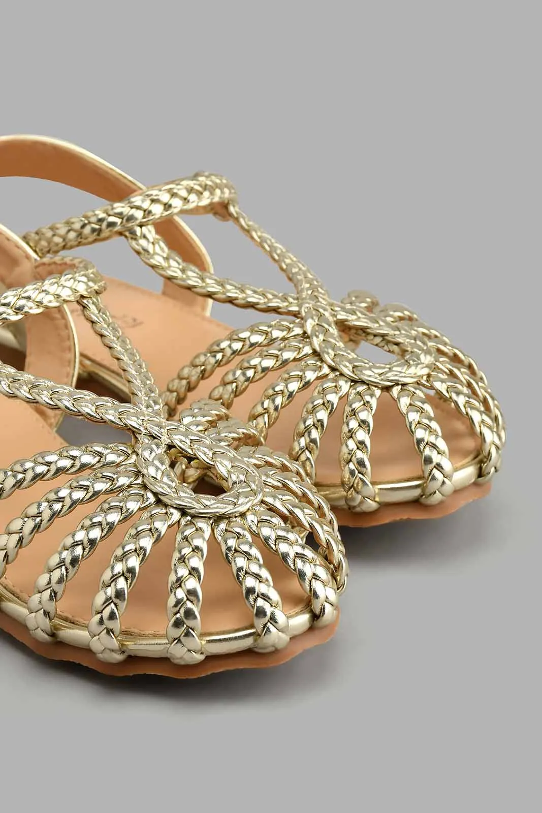 Gold Braided Fisherman Sandal