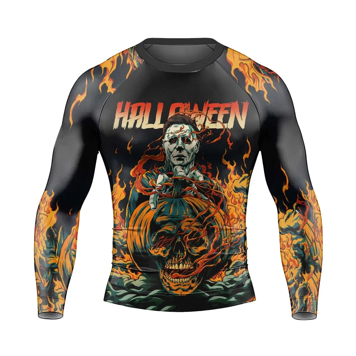 Halloween Michael Myers Return Men's Long Sleeve Rash Guard