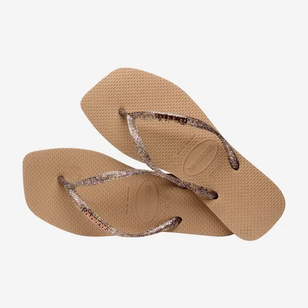 HAVAIANAS ROSE GOLD METALLIC SQUARE