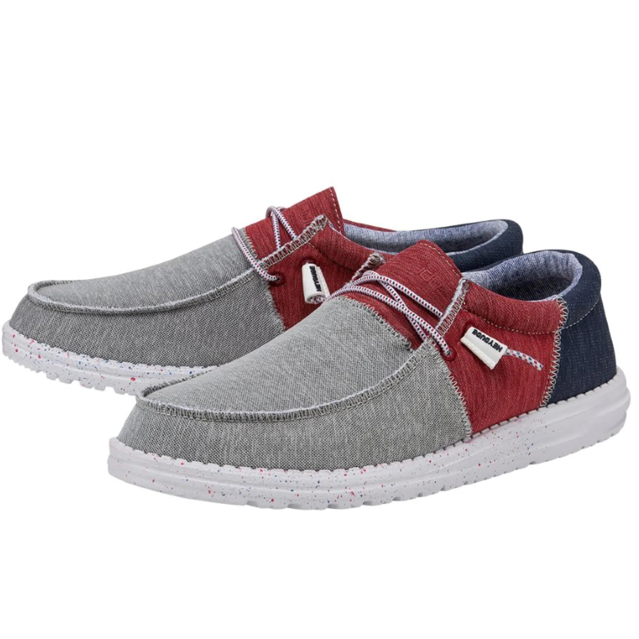 HEY DUDE MEN'S WALLY SOX TRI FANS RED WHITE BLUE  - 112560233