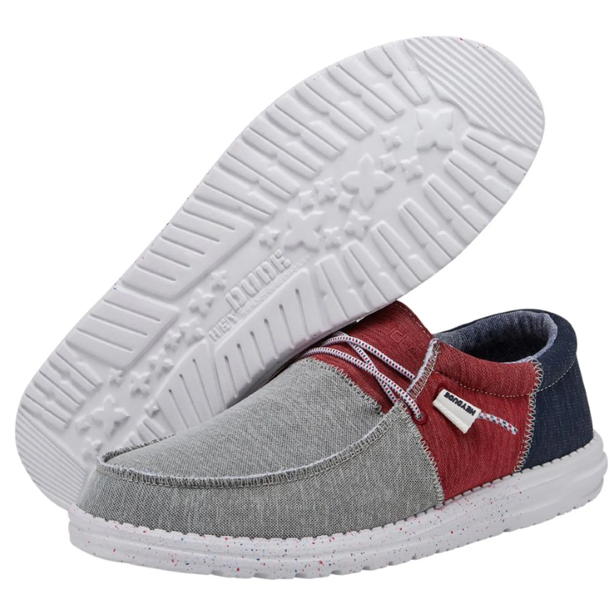 HEY DUDE MEN'S WALLY SOX TRI FANS RED WHITE BLUE  - 112560233
