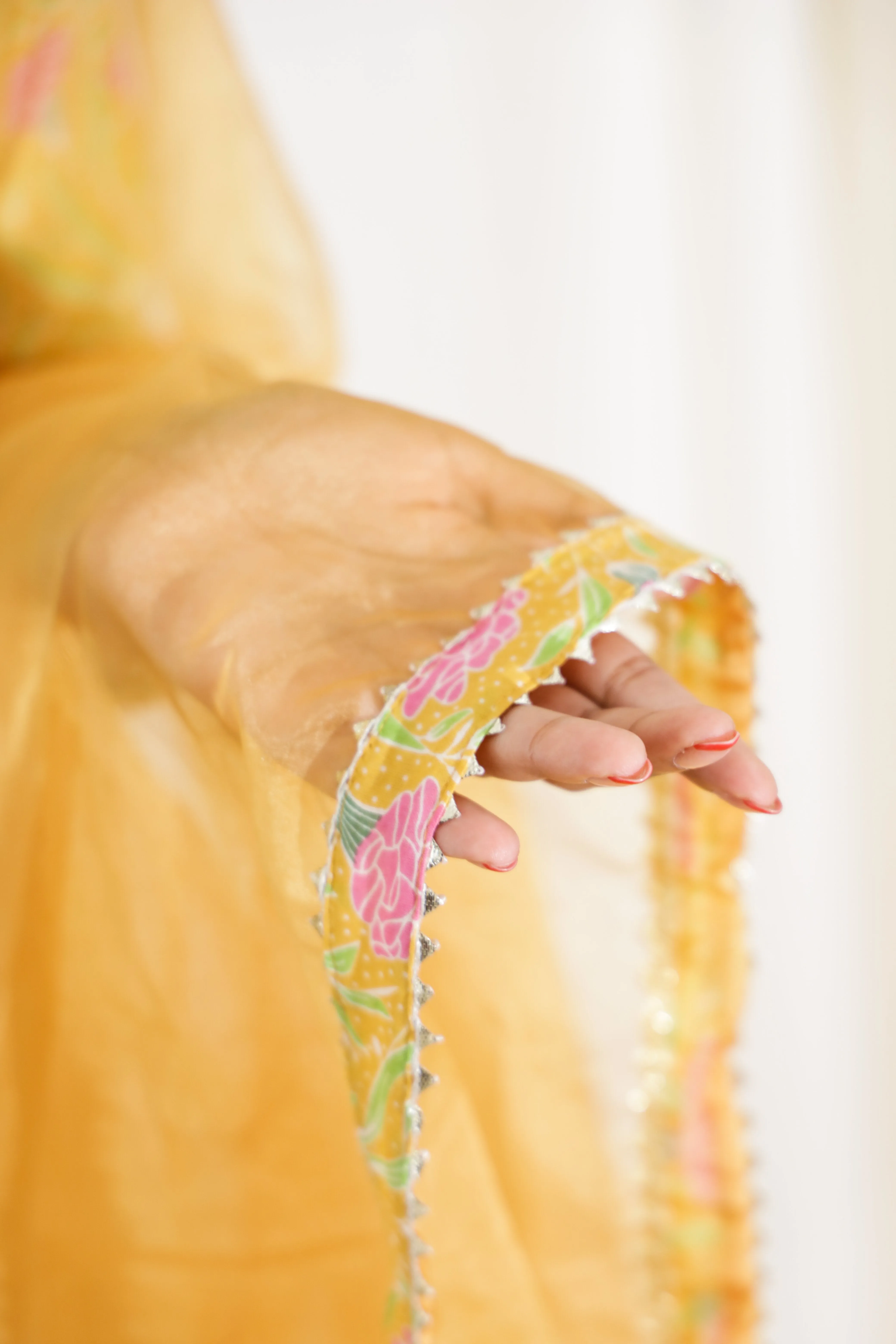 Manjari - anarkali suit set with gota work and organza dupatta