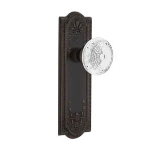 Meadows Long Plate with Crystal Meadows Knob in Timeless Bronze
