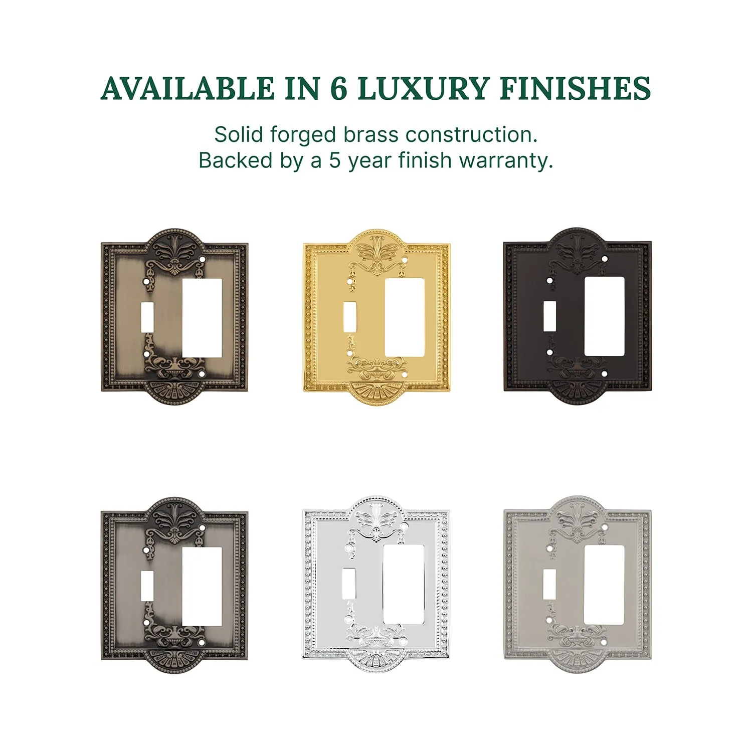Meadows Switch Plate with Toggle and Rocker in Timeless Bronze