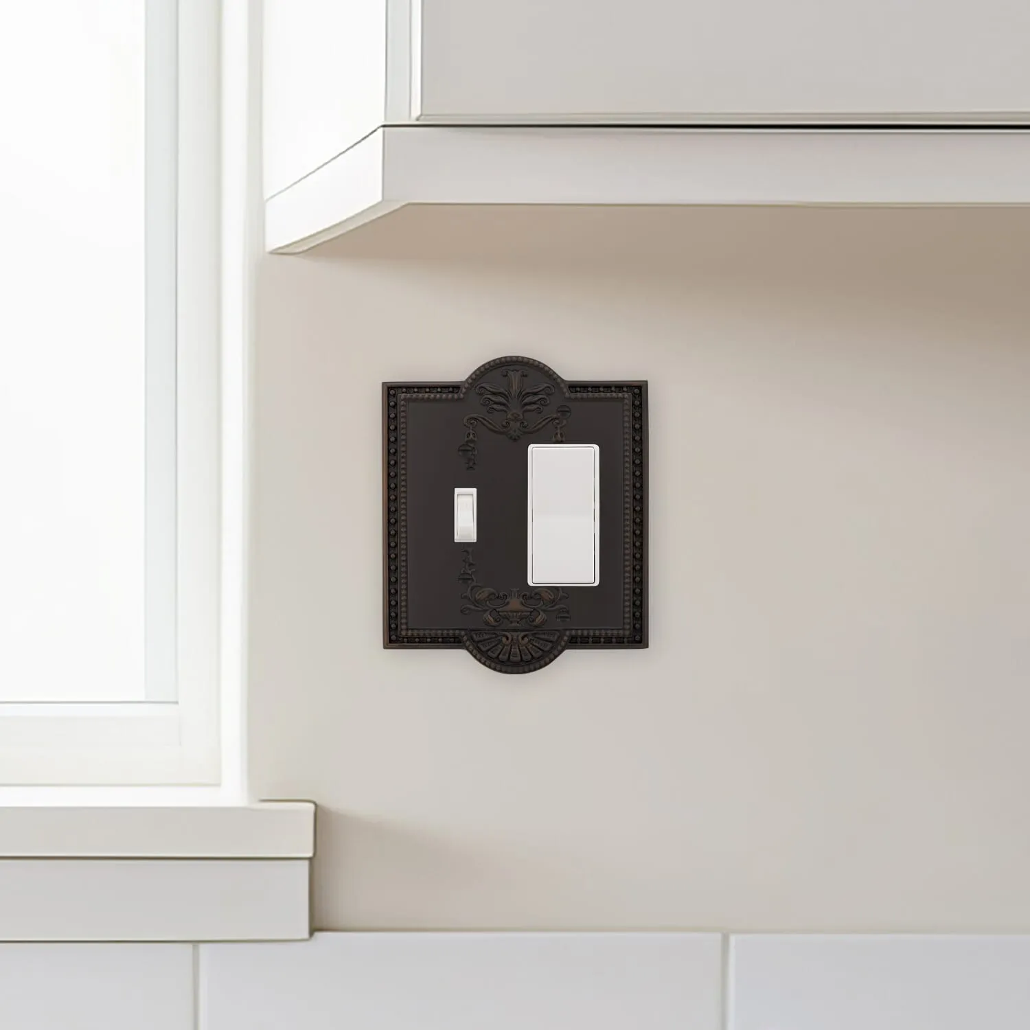 Meadows Switch Plate with Toggle and Rocker in Timeless Bronze
