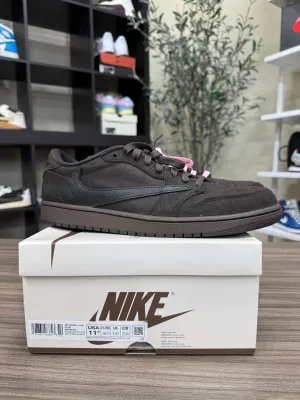 Nike x Travis Scott Jordan 1 Low Velvet Brown Sz 11.5
