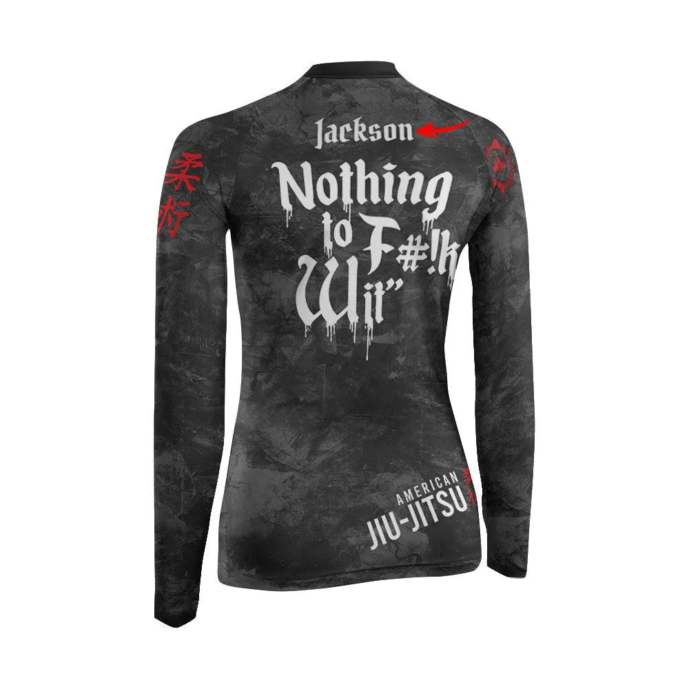 Personalized Painting American Flag Women's Long Sleeve Rash Guard