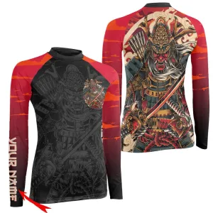 Personalized Samurai Shogun Women's Long Sleeve Rash Guard