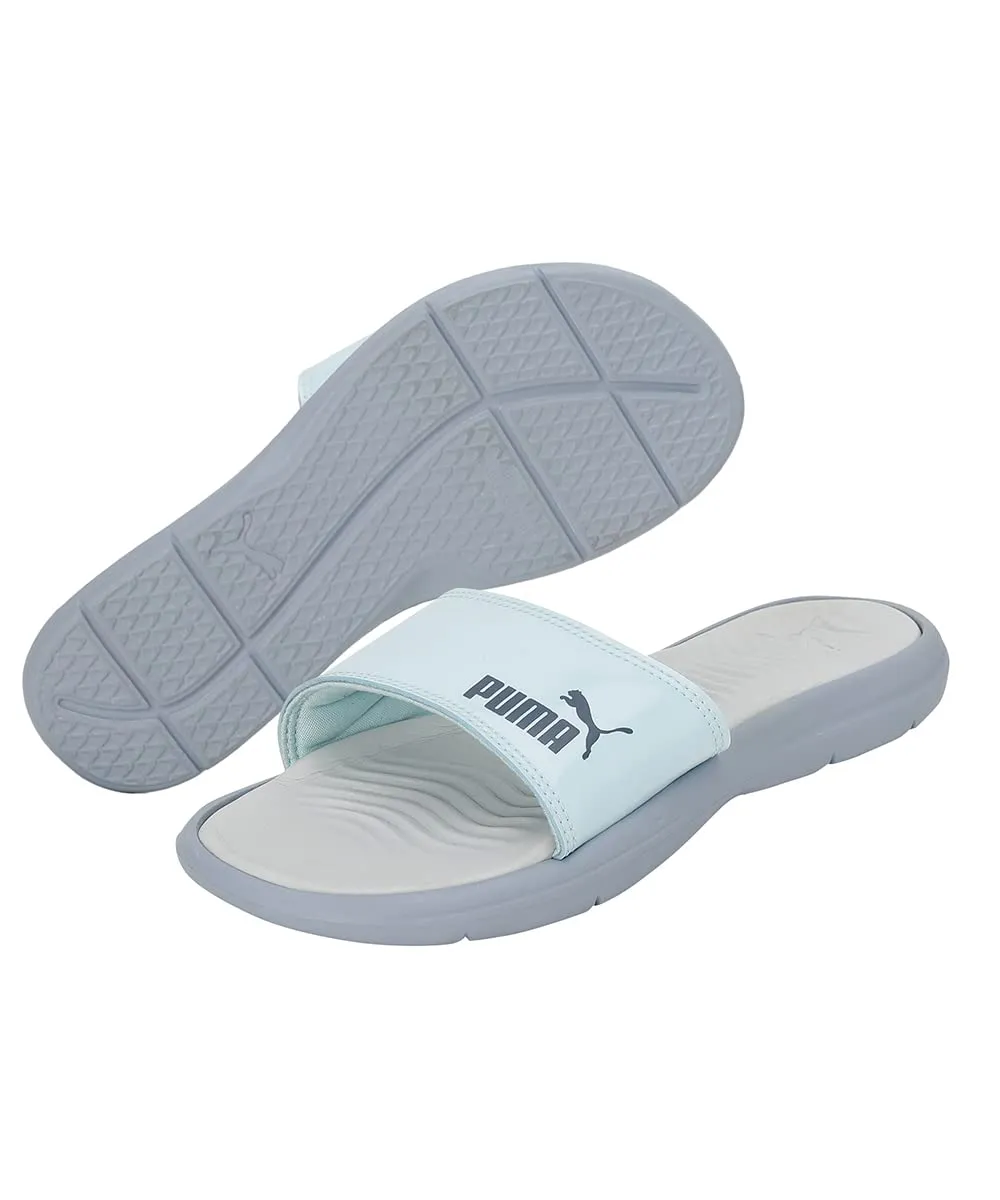 Puma Womens Silvia V4 Platinum Gray-Blue Wash-Evening Sky Slipper - 7 UK (38878101)