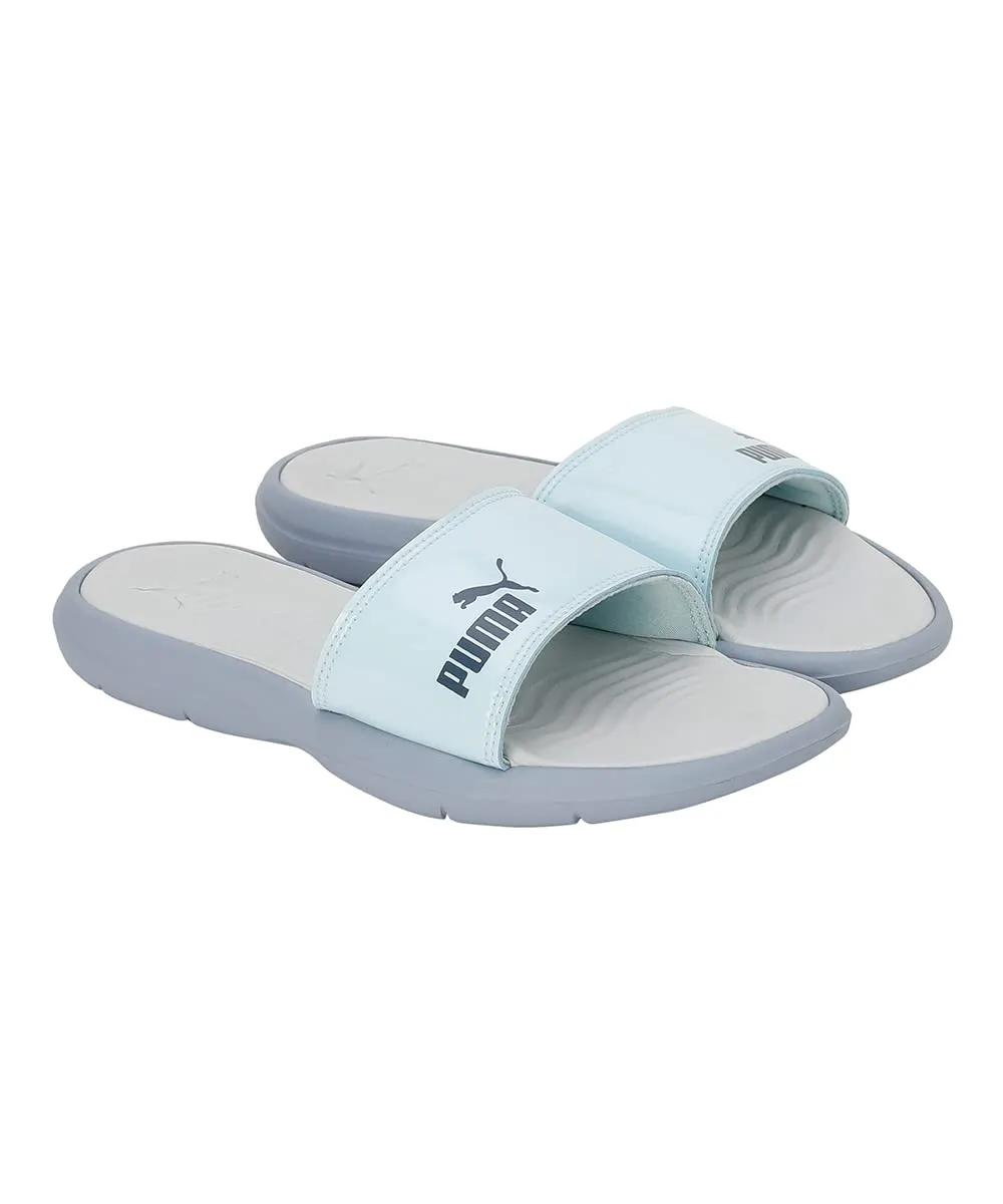 Puma Womens Silvia V4 Platinum Gray-Blue Wash-Evening Sky Slipper - 7 UK (38878101)