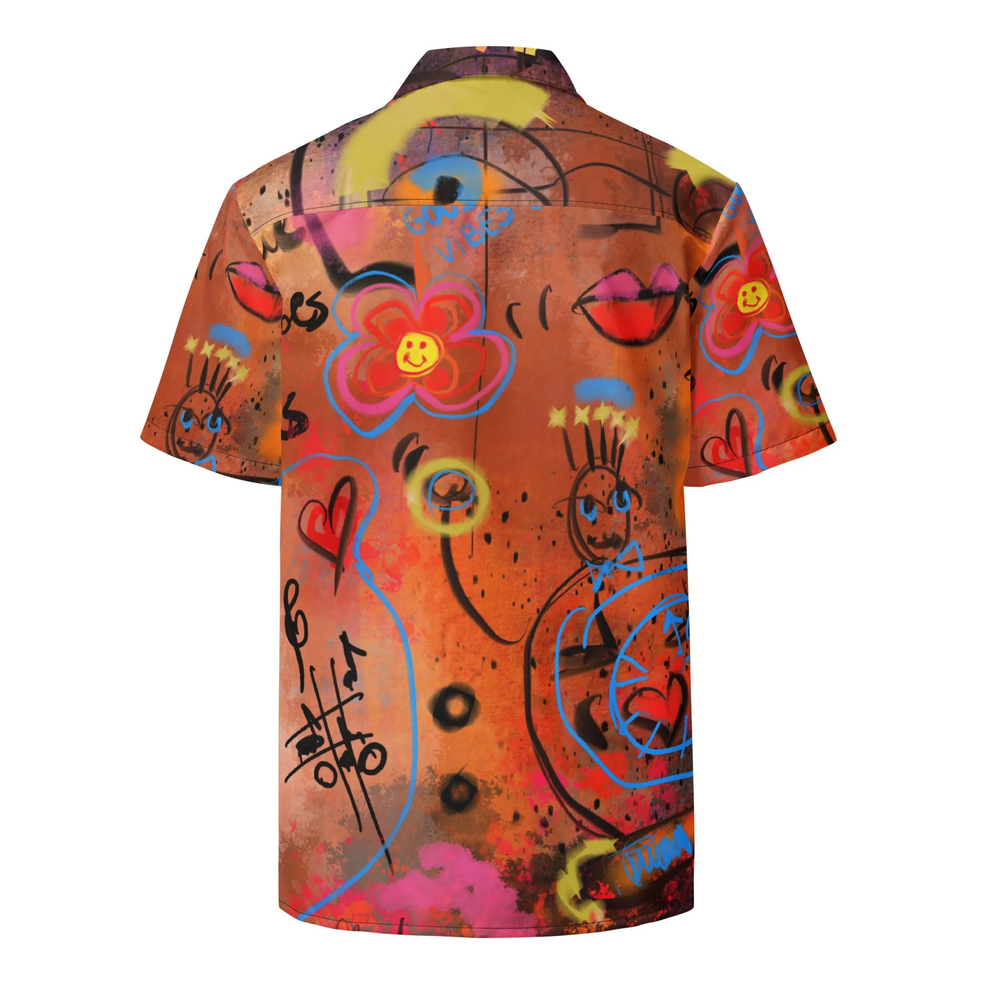 "Good vibes" Unisex button shirt