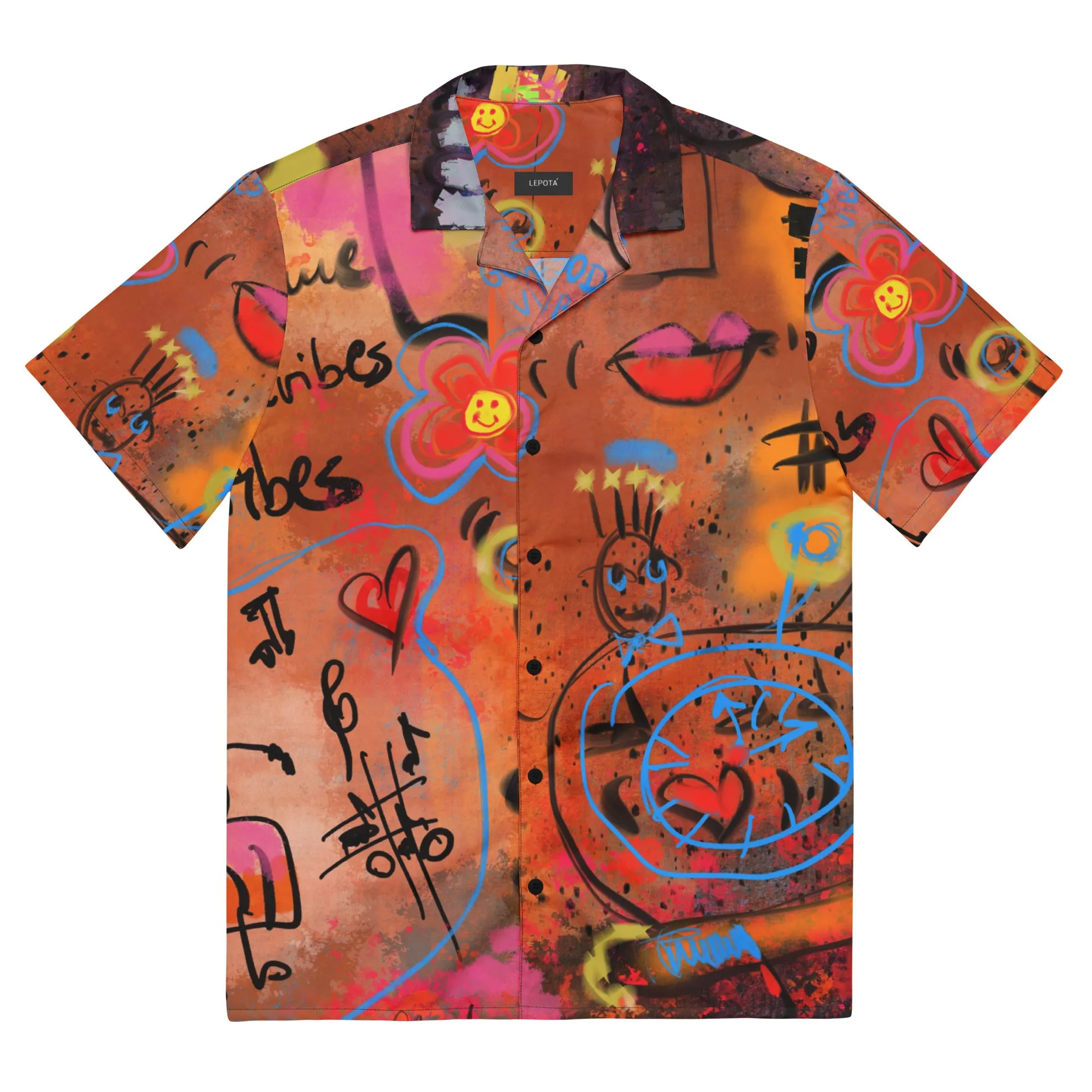 "Good vibes" Unisex button shirt