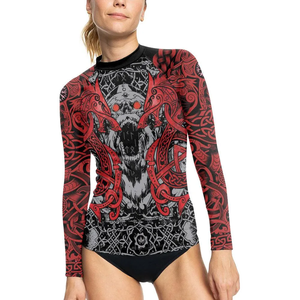 Rage Of Viking Berserker Women's Long Sleeve Rash Guard