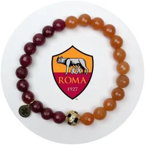 Roma Mens Marsala Jade and Brown Aventurine with Pavé Soccer Ball