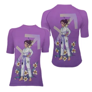 Sagittarius Zodiac Mom Women's Short Sleeve Rash Guard
