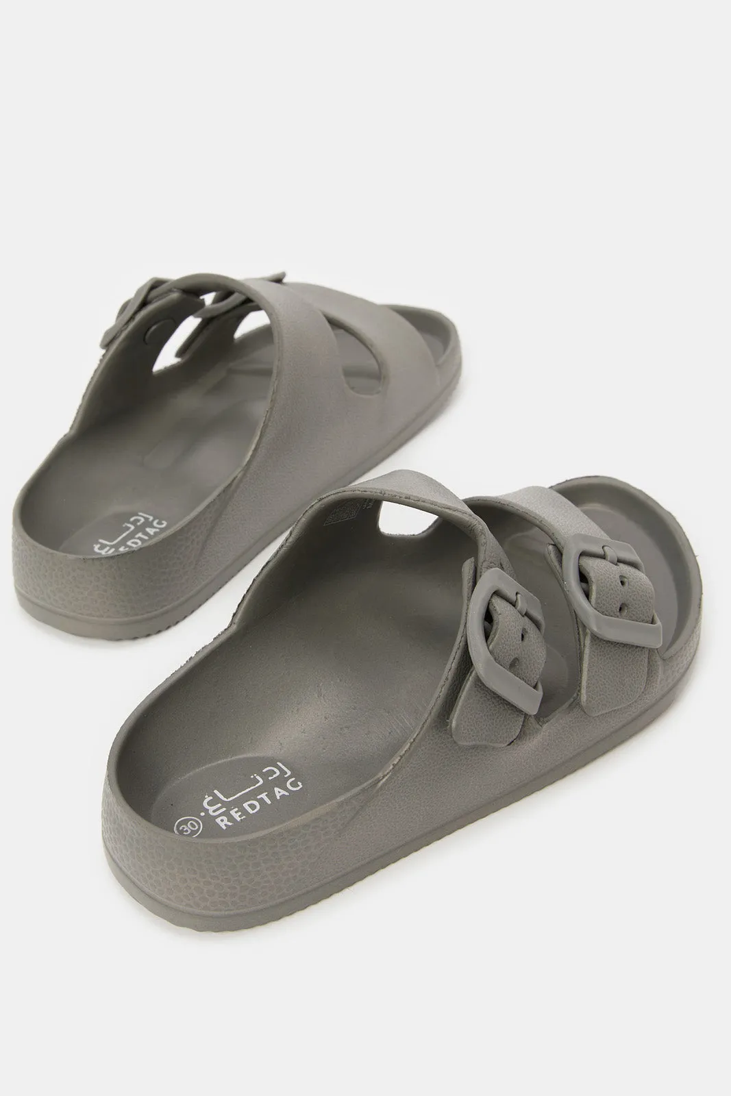 Senior Boys Grey Buckle Slide