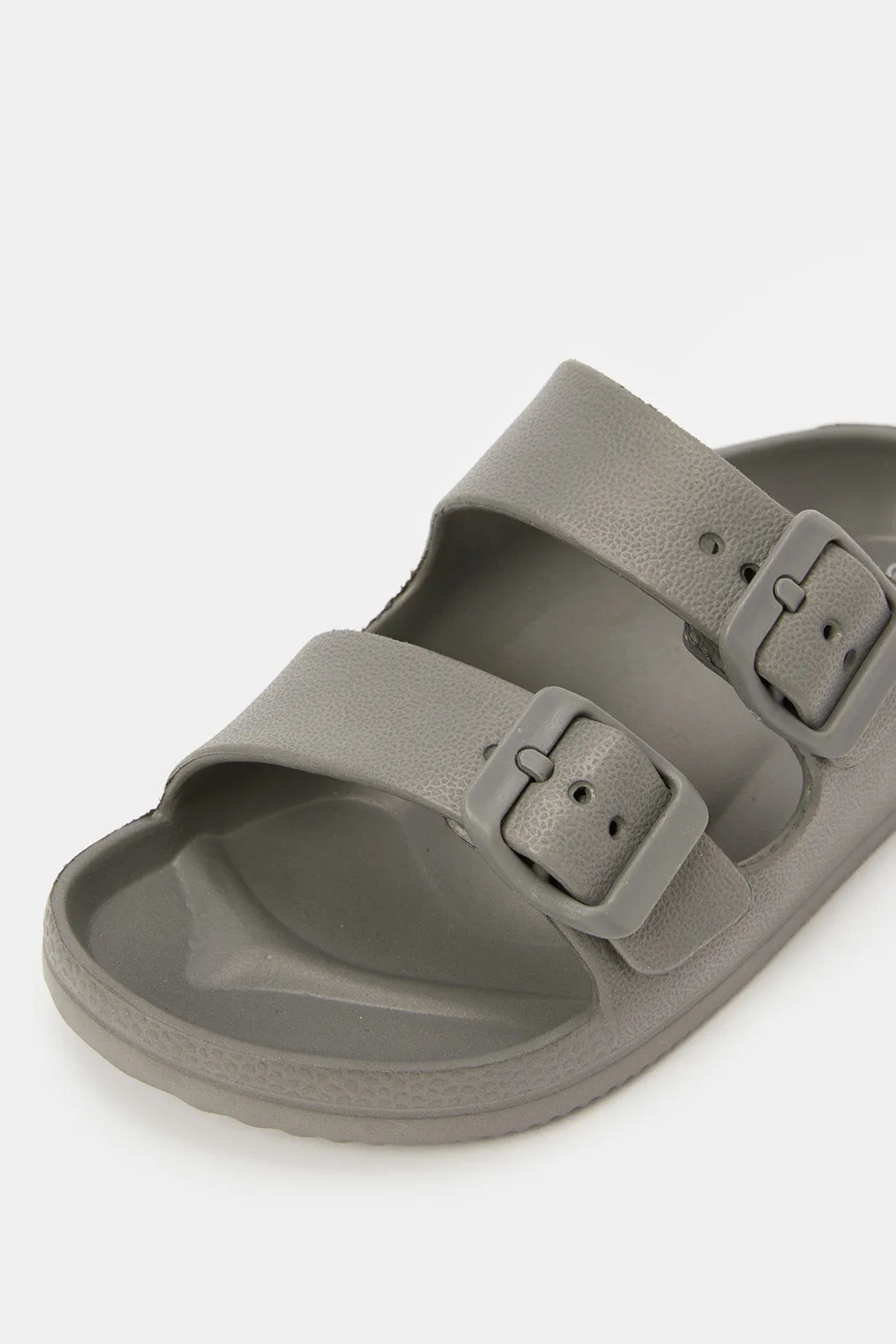 Senior Boys Grey Buckle Slide