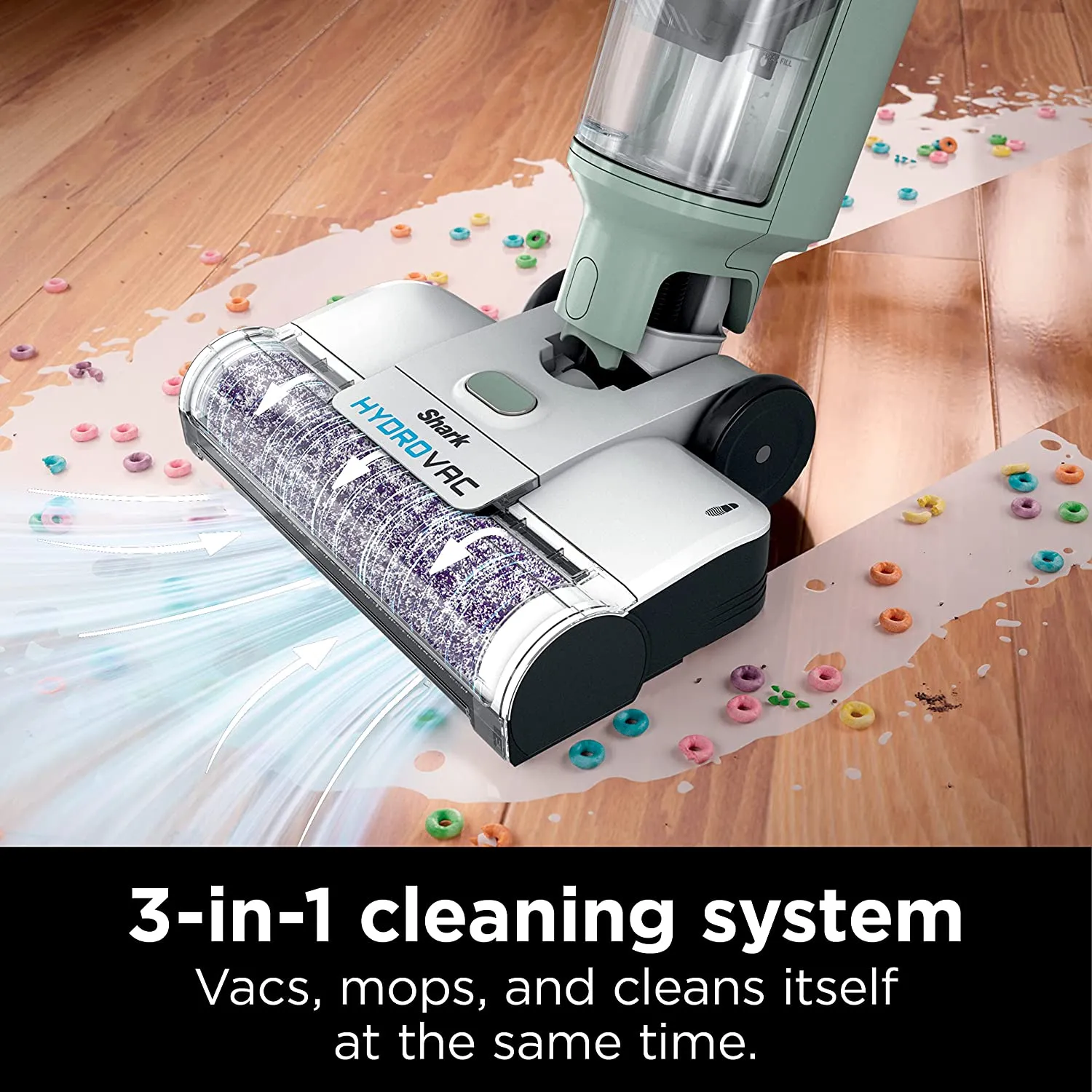 Shark Mop & Self-Cleaning System with 2 Antimicrobial Brushrolls* & 2 Solutions for Multi-Surface Cleaning,