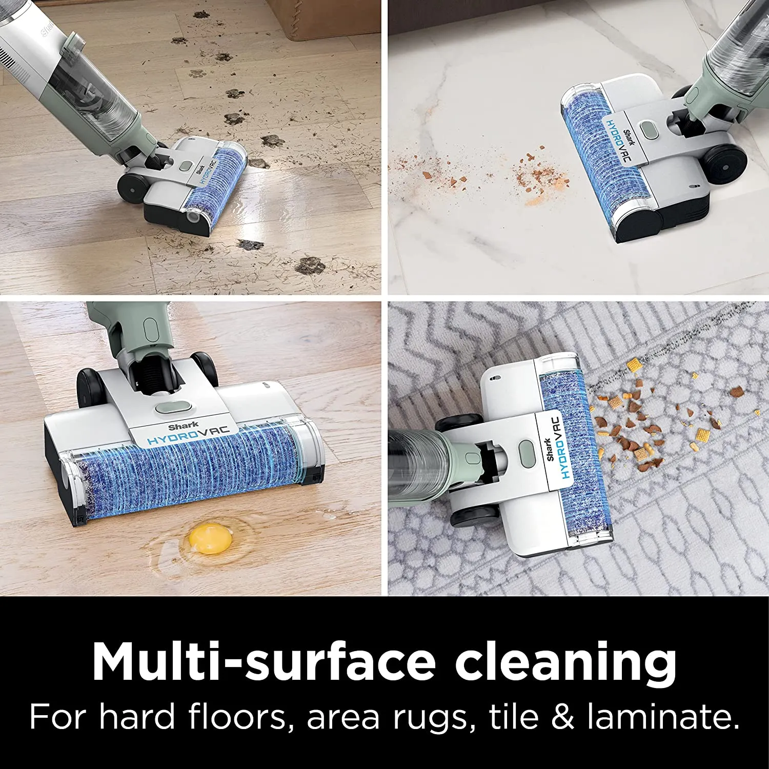 Shark Mop & Self-Cleaning System with 2 Antimicrobial Brushrolls* & 2 Solutions for Multi-Surface Cleaning,