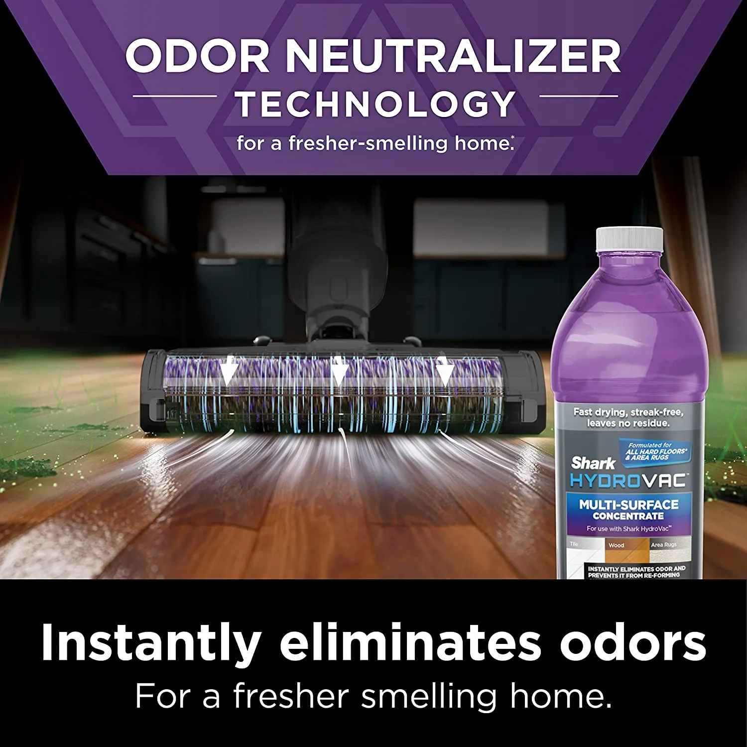 Shark Mop & Self-Cleaning System with 2 Antimicrobial Brushrolls* & 2 Solutions for Multi-Surface Cleaning,