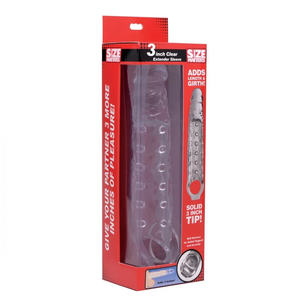 Size Matters 3 Inch Penis Extender Sleeve Clear