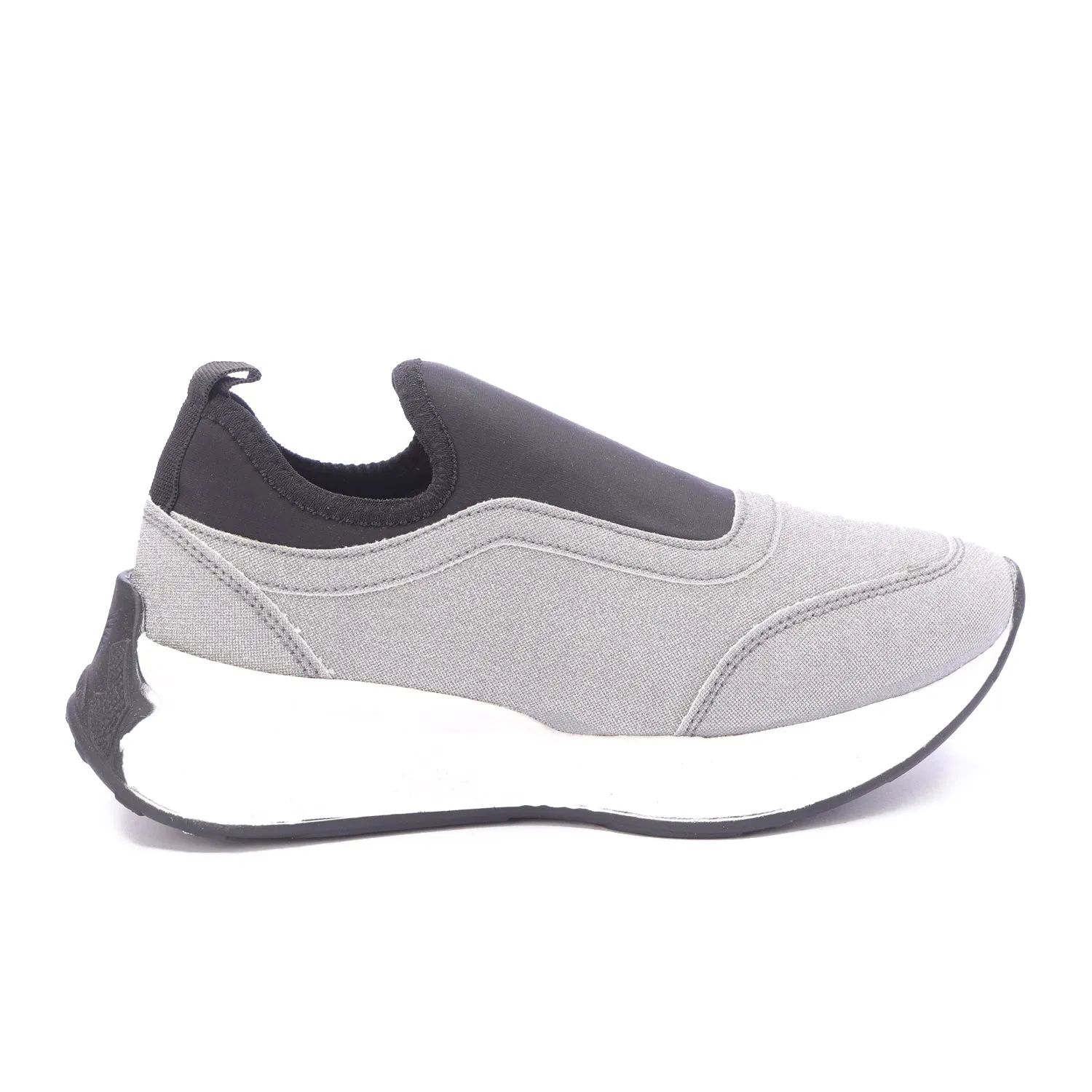 Textured Slip-On Thick Sole Shoe-Gray