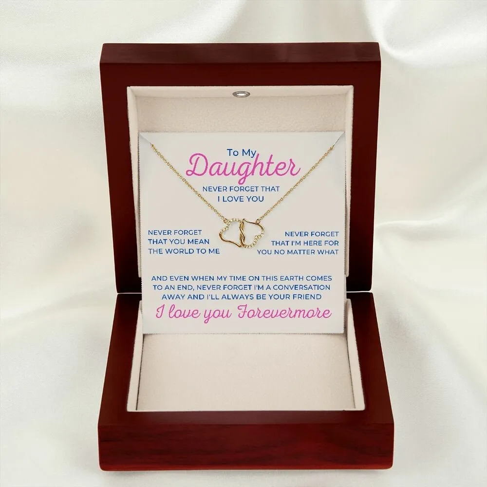 To My Daughter, Everlasting Love Gold and Diamond Necklace for Birthday or Christmas