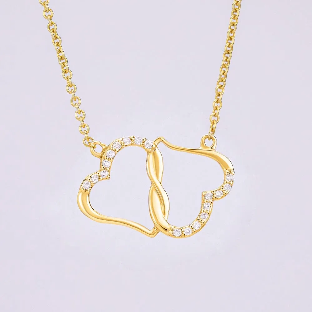To My Daughter, Everlasting Love Gold and Diamond Necklace for Birthday or Christmas