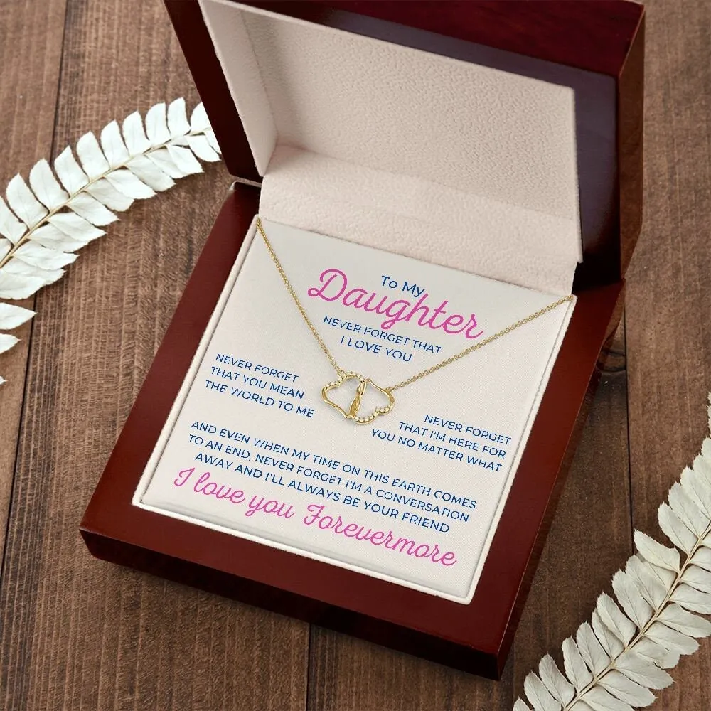 To My Daughter, Everlasting Love Gold and Diamond Necklace for Birthday or Christmas