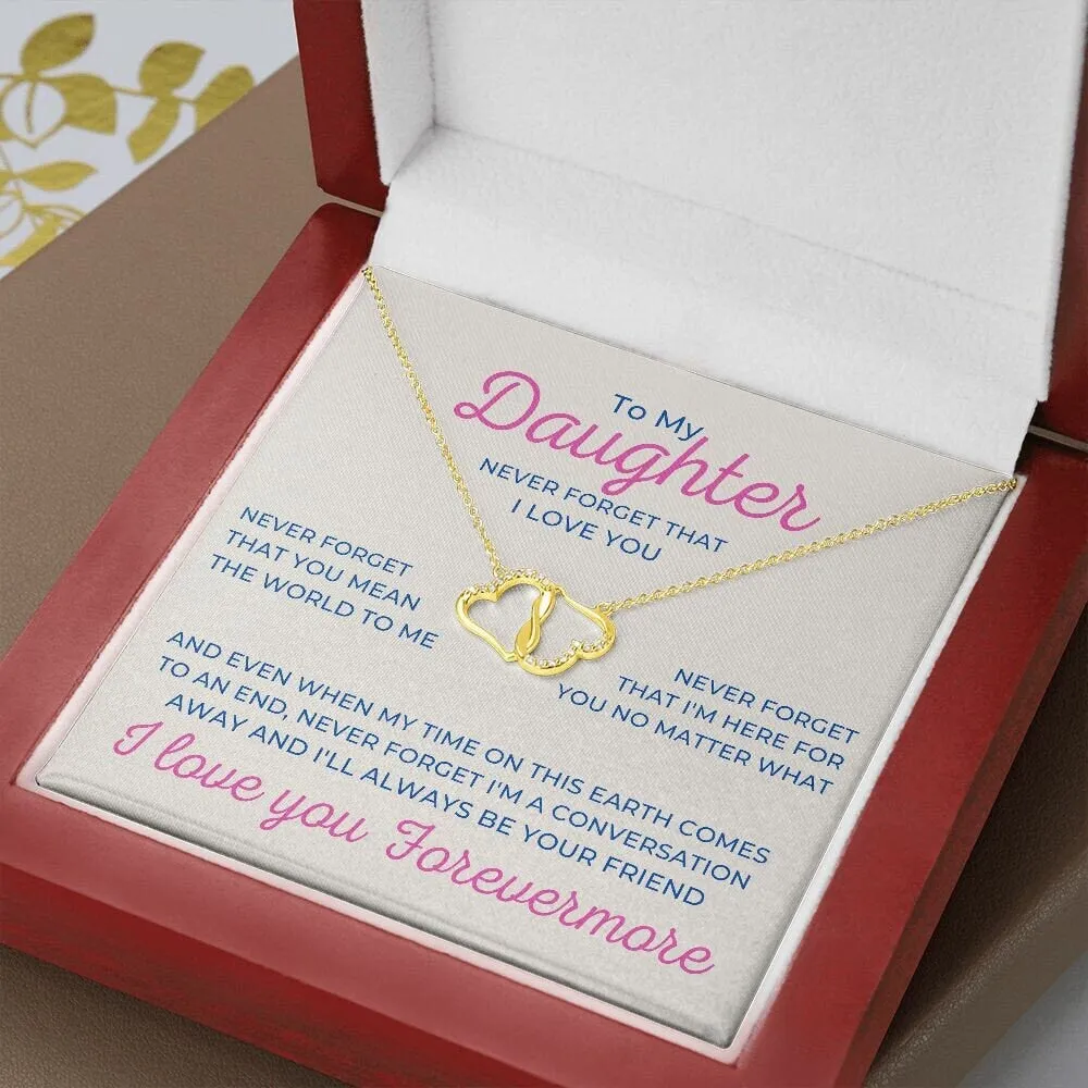 To My Daughter, Everlasting Love Gold and Diamond Necklace for Birthday or Christmas