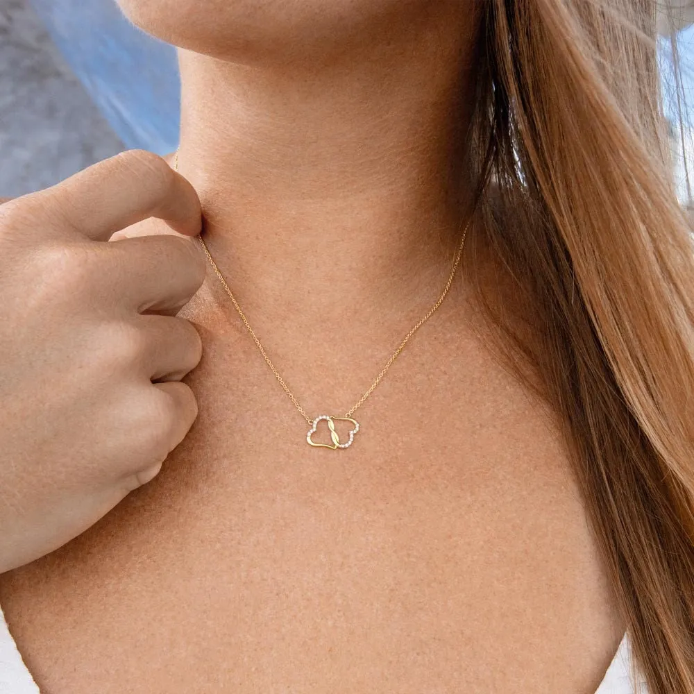 To My Daughter, Everlasting Love Gold and Diamond Necklace for Birthday or Christmas
