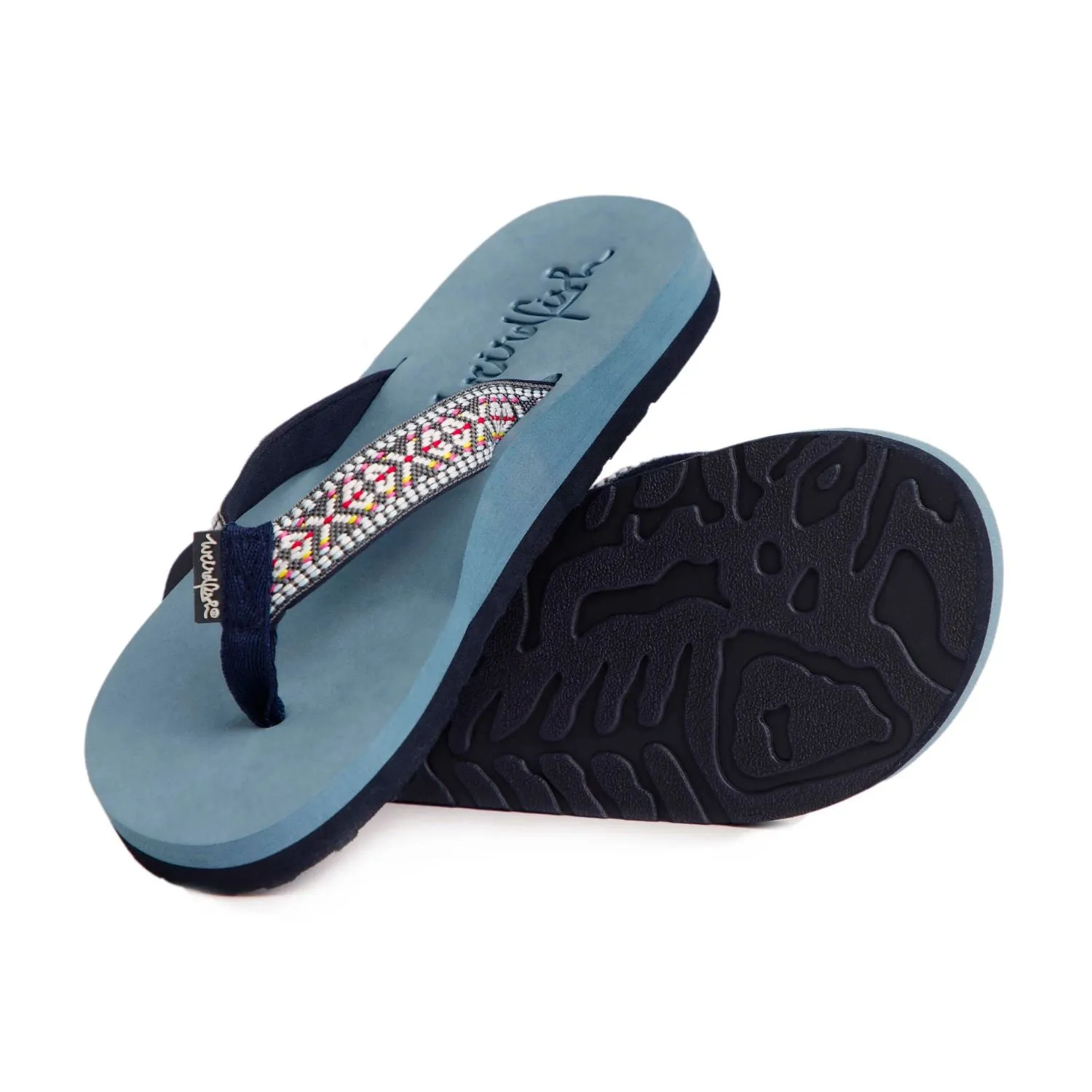 Weird Fish 8 Navy Adila Braided Women's Flip Flop