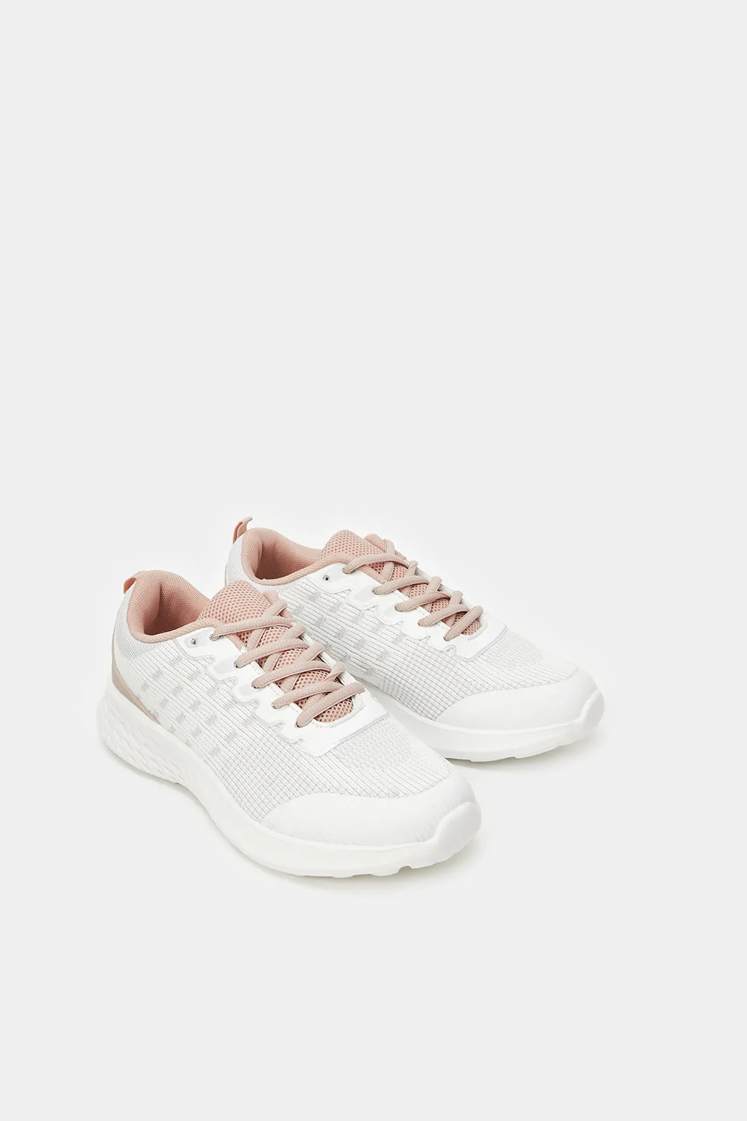 Women Grey Lace Up Trainers