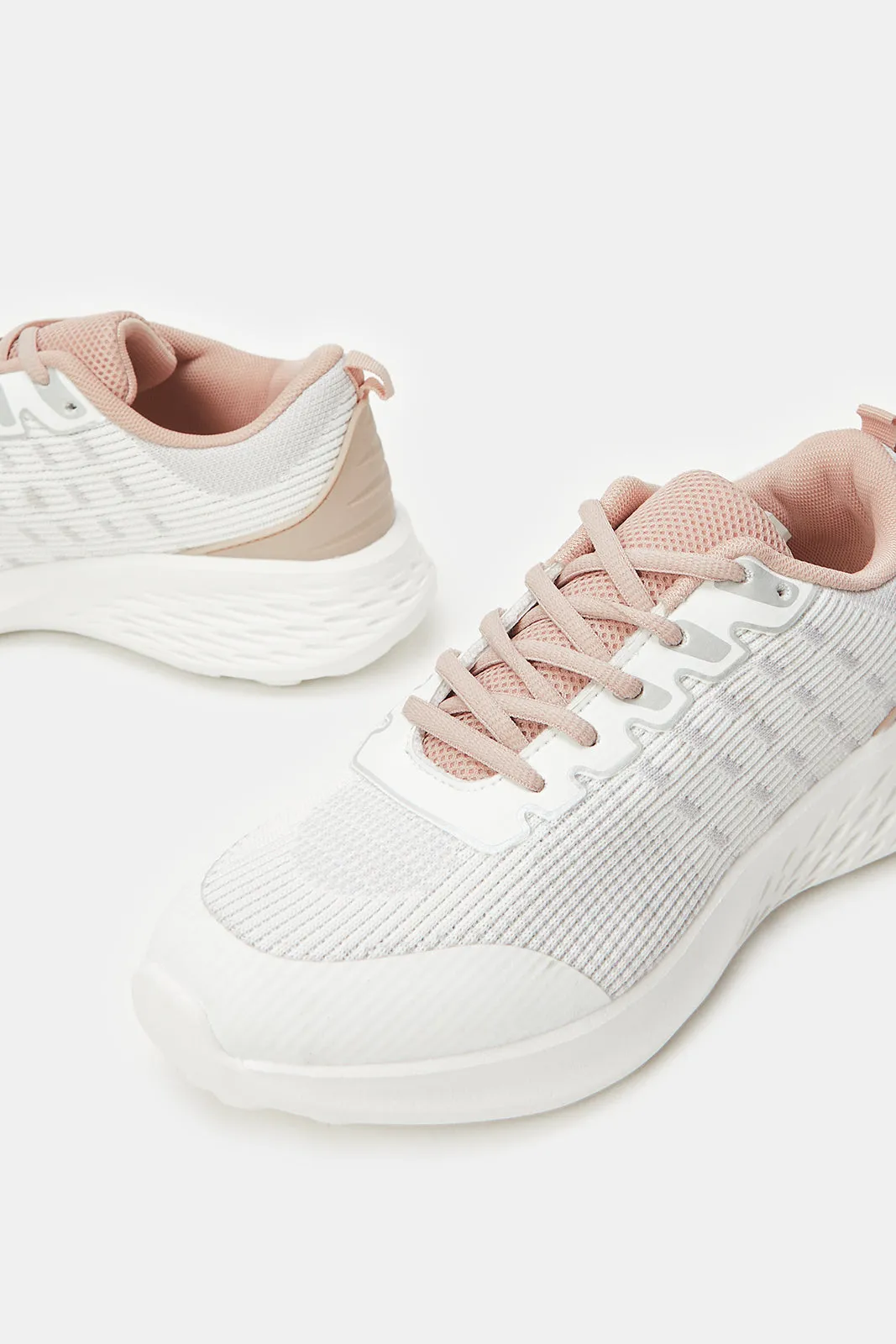 Women Grey Lace Up Trainers